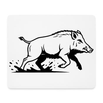 Wild Boar Running Hunting Nature Vector - Mouse Pad (horizontal) - white - Front