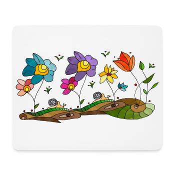 Blumen - Mousepad (Querformat) - Weiß - Vorne