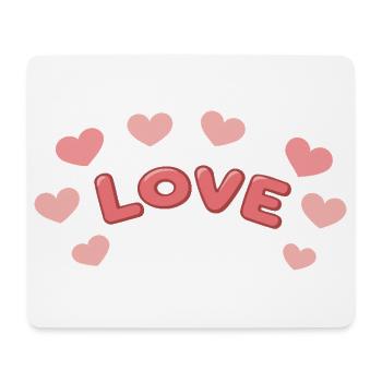 Liebe 3D-Briefe und Herzen - Mousepad (Querformat) - Weiß - Vorne