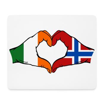 Irlande Drapeau de la Norvège Mains en forme de cœur - Tapis de souris (format paysage) - blanc - Devant
