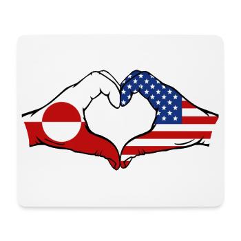 Drapeau des États-Unis Mains Forme de cœur - Tapis de souris (format paysage) - blanc - Devant