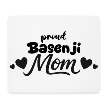 Proud Barkless Dog Mother, Basenji - Mouse Pad (horizontal) - white - Front
