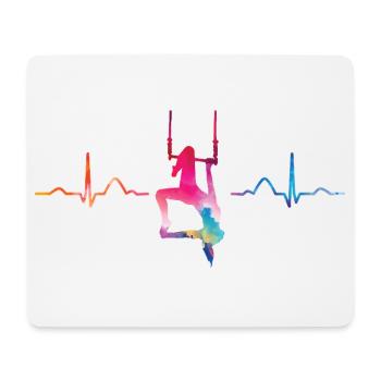 Aerialist Hearbeat EKG Cloud Swing Trapez - Mousepad (Querformat) - Weiß - Vorne