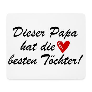 Lustiger Spruch Papa Töchter - Mousepad (Querformat) - Weiß - Vorne