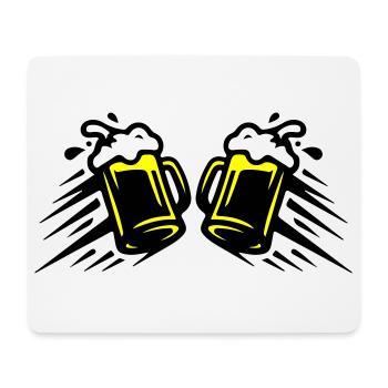 Bier Bierglas Anstoßen Symbol - Mousepad (Querformat) - Weiß - Vorne