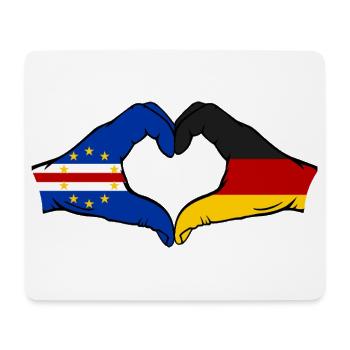 Mains du drapeau allemand du Cap-Vert en forme de cœur utilisées - Tapis de souris (format paysage) - blanc - Devant