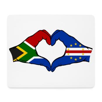 Kap Verde Südafrika Flagge Hände Herzform - Mousepad (Querformat) - Weiß - Vorne