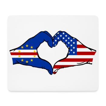 Kap Verde USA Flagge Hände Herzform  - Mousepad (Querformat) - Weiß - Vorne