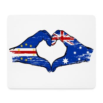 Mains du drapeau australien du Cap-Vert en forme de cœur utilisées - Tapis de souris (format paysage) - blanc - Devant