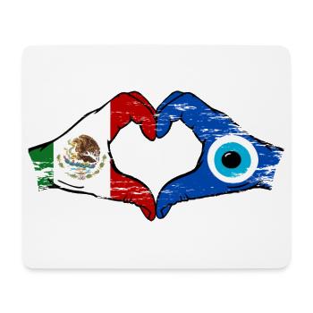 Mexiko Nazar Flagge Hände Herzform used - Mousepad (Querformat) - Weiß - Vorne