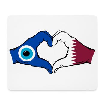 Katar Nazar Flagge Hände Herzform - Mousepad (Querformat) - Weiß - Vorne