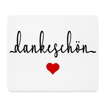 Danke Dankeschön Herz - Mousepad (Querformat) - Weiß - Vorne