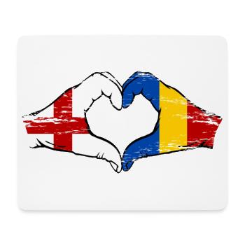 England Rumänien Flagge Hände Herzform used - Mousepad (Querformat) - Weiß - Vorne
