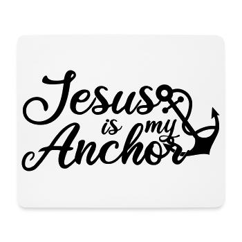 Jesus is my Anchor - Mousepad (Querformat) - Weiß - Vorne