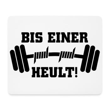 Bis einer heult Hantel - Mousepad (Querformat) - Weiß - Vorne