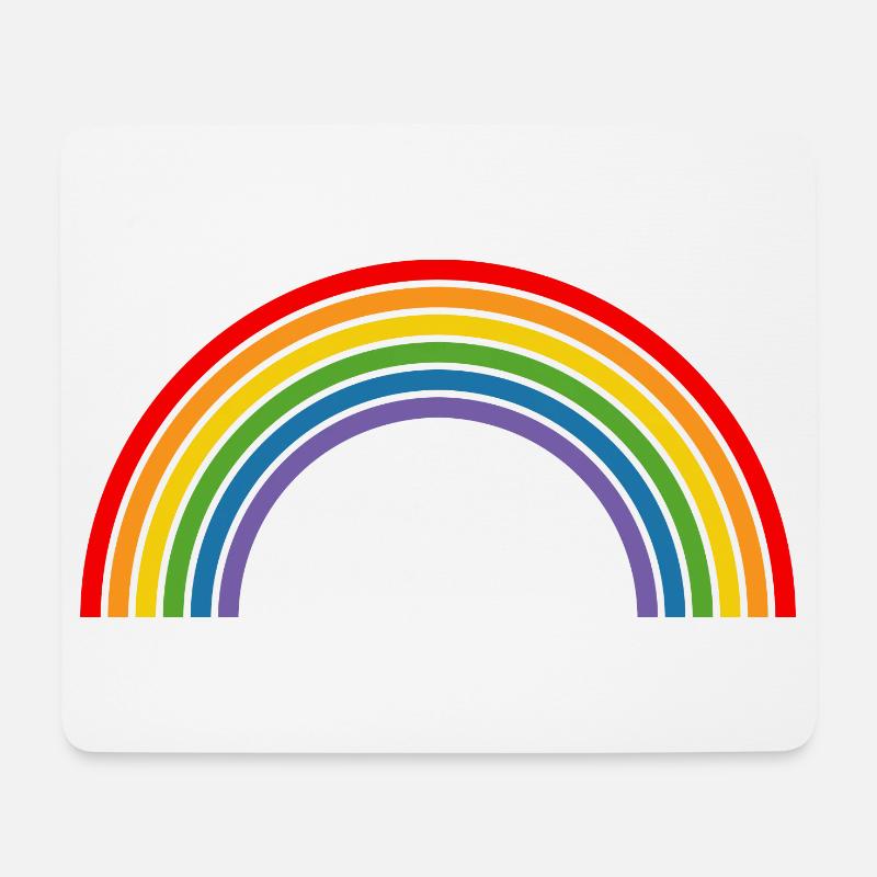 Regenbogen - Mousepad (Querformat) - Weiß