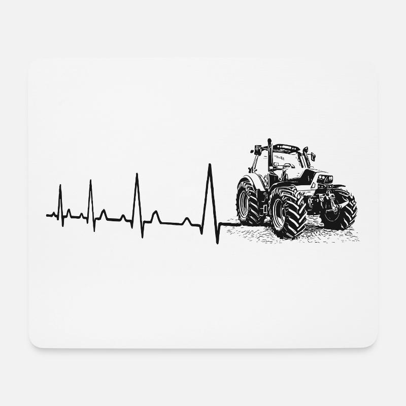 Herzschlag - Landwirt - Mousepad (Querformat) - Weiß