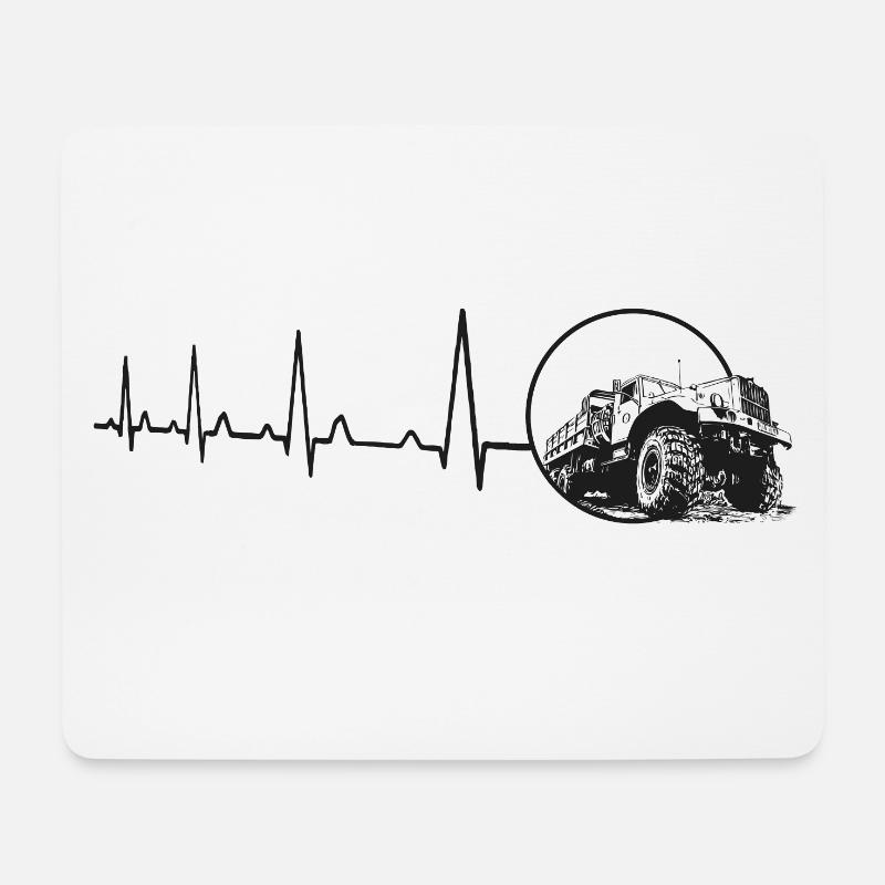 Herzschlag - Kraz - LKW - Mousepad (Querformat) - Weiß