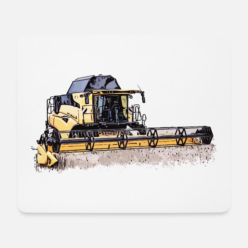 Moissonneuse-batteuse CR Holland New - Tapis de souris (format paysage) - blanc