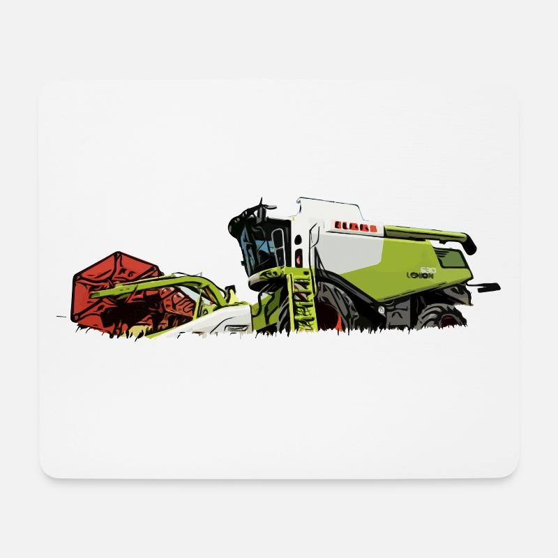 Mähdrescher Claas 630 - Mousepad (Querformat) - Weiß