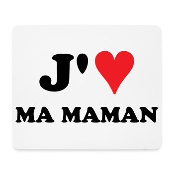 J'aime ma maman - Tapis de souris (format paysage) - blanc - Devant