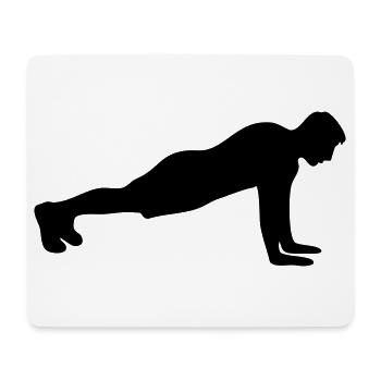 Liegestütz Fitness Silhouette - Mousepad (Querformat) - Weiß - Vorne