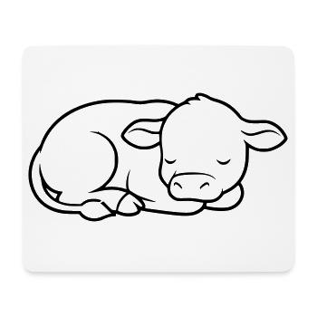 Schlafendes Kälbchen Kuh Baby Süß - Mousepad (Querformat) - Weiß - Vorne