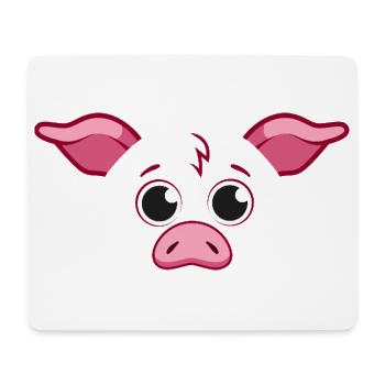 Süßes Schweinegesicht minimalistische rosa Tierkunst - Mousepad (Querformat) - Weiß - Vorne