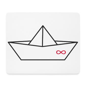 Unendlichkeitszeichen Origami-Boot - Mousepad (Querformat) - Weiß - Vorne