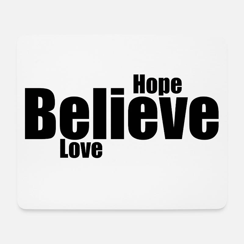 Glauben Liebe und Hoffnung Typo-Design - Mousepad (Querformat) - Weiß