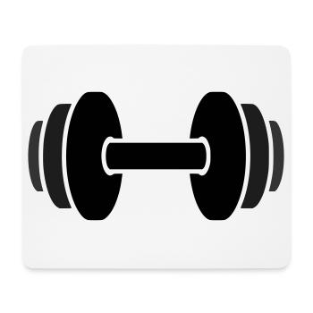 Salle de sport avec haltères - Tapis de souris (format paysage) - blanc - Devant