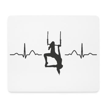 Aerialist Hearbeat EKG Cloud Swing Trapez - Mousepad (Querformat) - Weiß - Vorne