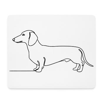 Dackel Teckel One Line Art - Mousepad (Querformat) - Weiß - Vorne