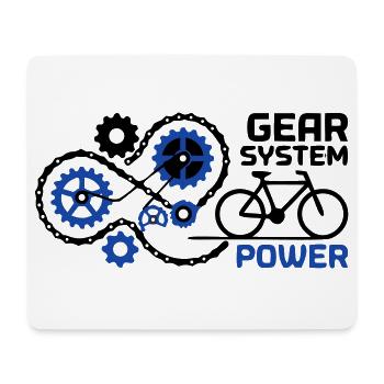 Génial Gear System Bike Nerd - Tapis de souris (format paysage) - blanc - Devant