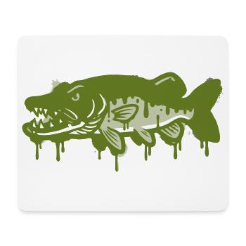 Hecht Tropfen Silhouette - Mousepad (Querformat) - Weiß - Vorne