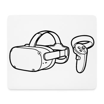 VR Brille Controller Grafik - Mousepad (Querformat) - Weiß - Vorne