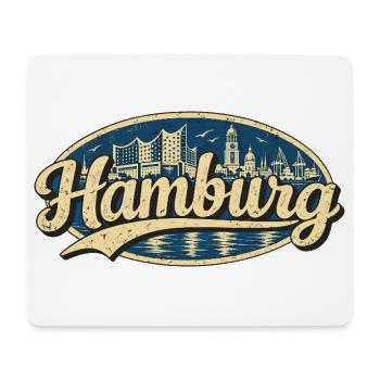 Hamburg Vintage Stadtmotiv - Mousepad (Querformat) - Weiß - Vorne