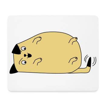 Hund schaut auf den Schwanz - Mousepad (Querformat) - Weiß - Vorne