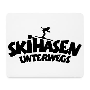 Skihasen Unterwegs - Wintersport Skifahrerinnen - Mousepad (Querformat) - Weiß - Vorne