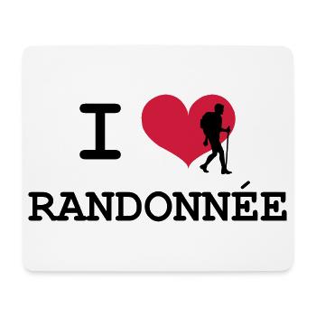I Love Randonnée - Tapis de souris (format paysage) - blanc - Devant