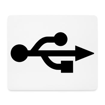 USB Logo - Nerd - Geek - Mouse Pad (horizontal) - white - Front