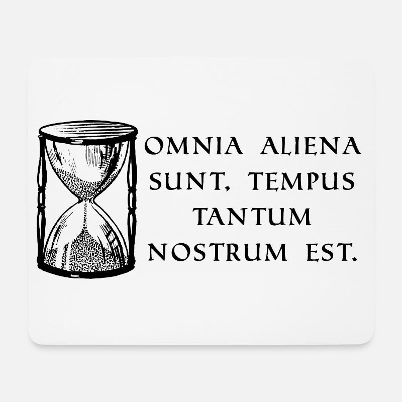 alles ist fremdes eigentum nur die zeit ge schwarz - Mousepad (Querformat) - Weiß