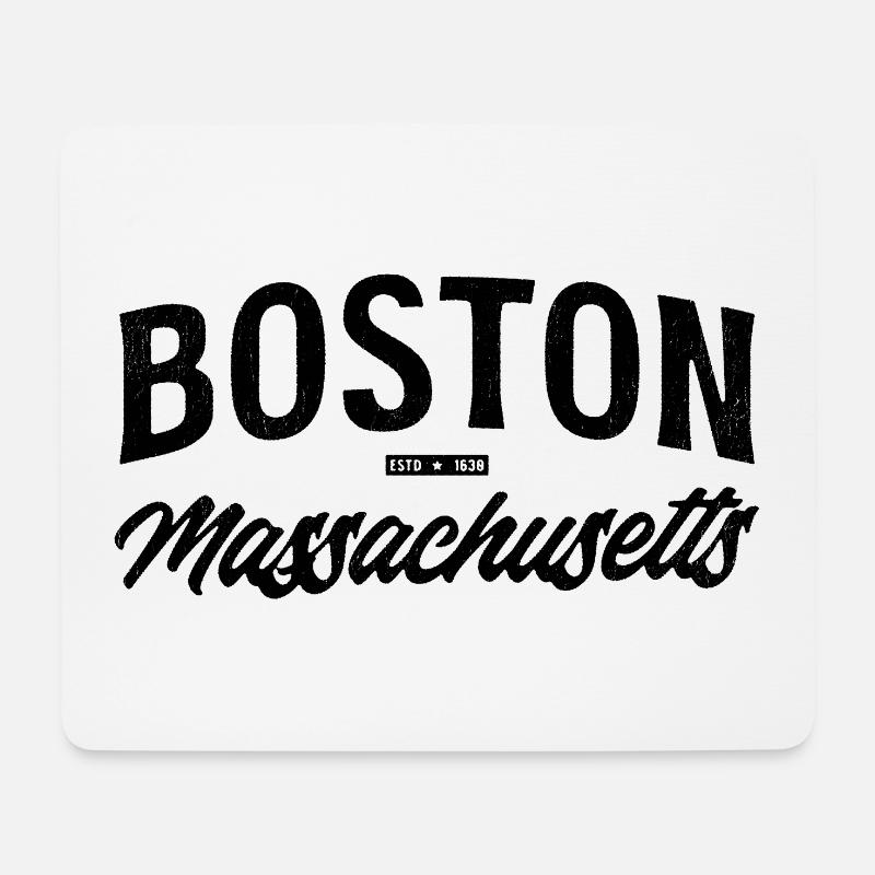 Boston Massachusetts Design mit Gründungsjahr - Mousepad (Querformat) - Weiß