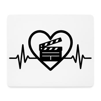Cinema Heart Clapper - Mouse Pad (horizontal) - white - Front