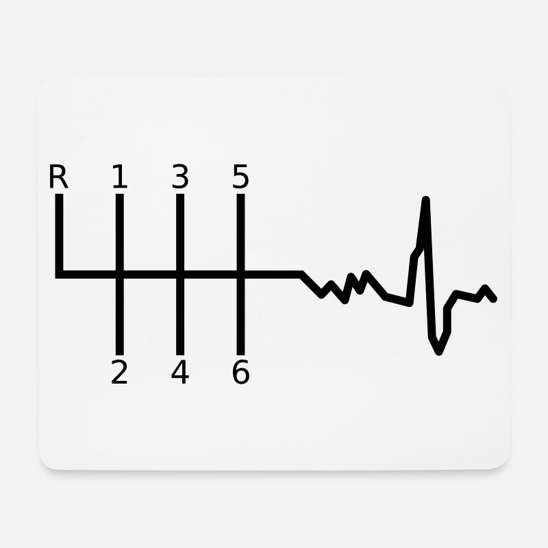 Gears with heartbeat - Mouse Pad (horizontal) - white