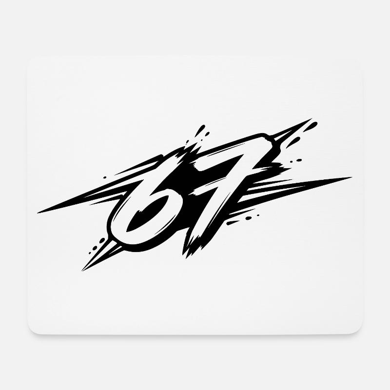 67 / Six Seven - Mousepad (Querformat) - Weiß