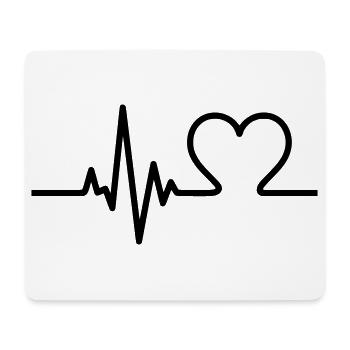 Herzschlag mit Herz – Liebe & Leben Symbol - Mousepad (Querformat) - Weiß - Vorne