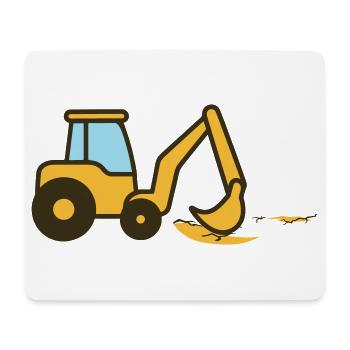 Excavatrice à dessins animés dans le sable - Tapis de souris (format paysage) - blanc - Devant