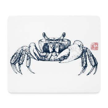 Crabe winker avec tampon kanji - Tapis de souris (format paysage) - blanc - Devant