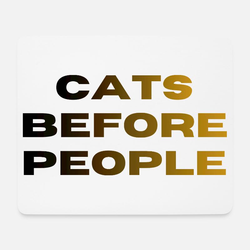 Katzenliebhaber-T-Shirt – Katzen vor Menschen - Mousepad (Querformat) - Weiß